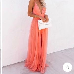 Vici Petal Dust MaxiDress Sand Salmon NEW